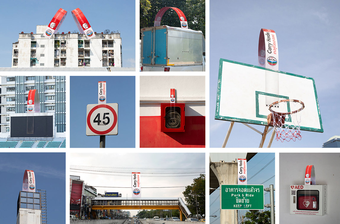 CJ WORX Bangkok takes to the streets to promote Louis Adhesive Carry Handles