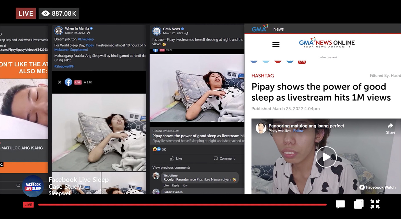 GIGIL Philippines launches Facebook live stunt with Filipino influencer PIPAY for Sleepwell