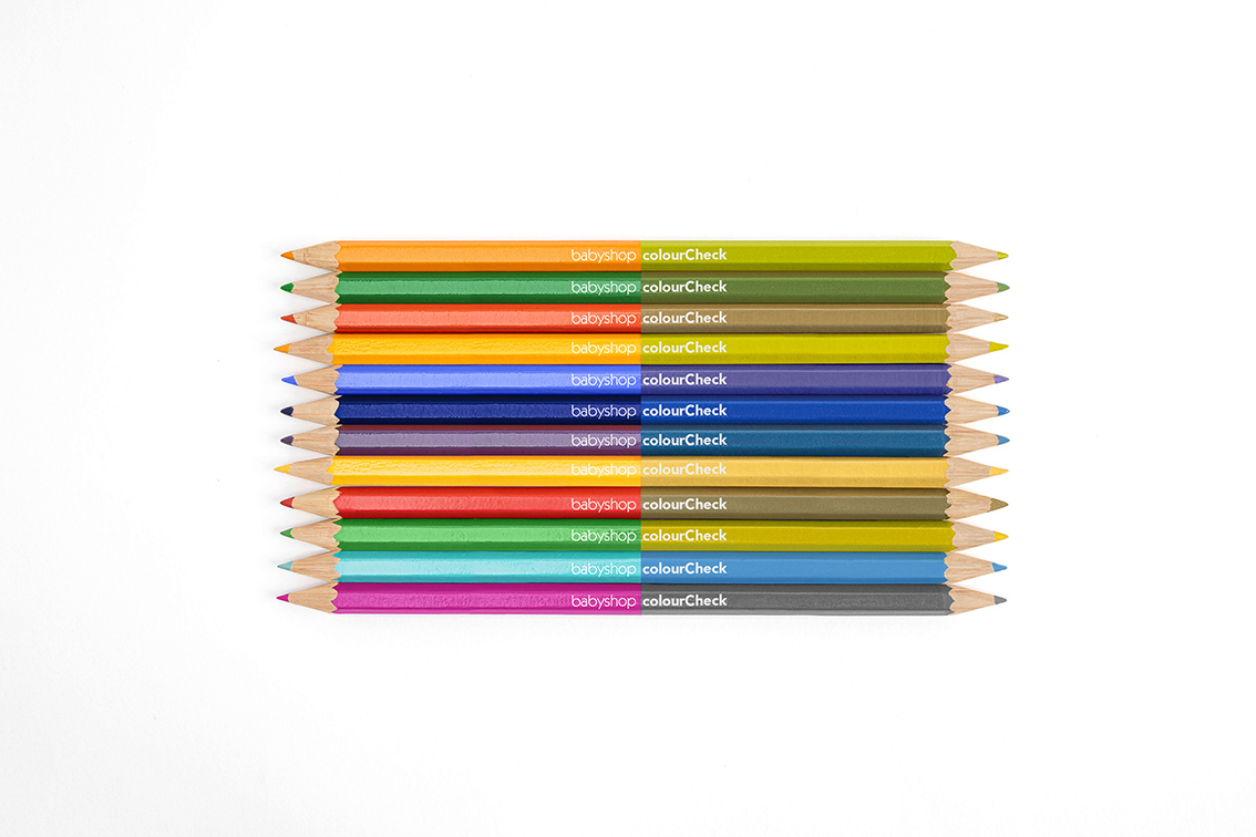 Babyshop creates double-sided coloured pencils dedicated to help spot symptoms of colour blindness in young kids via Publicis Groupe Dubai