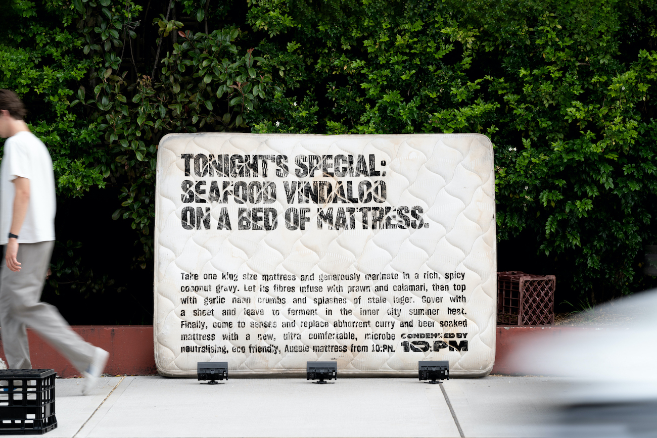 Seen+Noted: 10:PM turns abandoned mattresses into unmissable media via Howatson+Company
