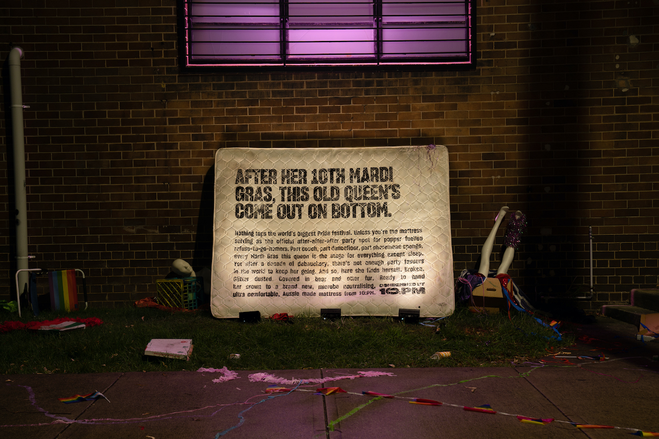Seen+Noted: 10:PM turns abandoned mattresses into unmissable media via Howatson+Company