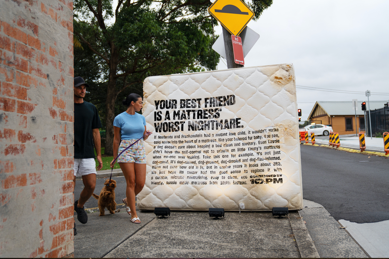 Seen+Noted: 10:PM turns abandoned mattresses into unmissable media via Howatson+Company