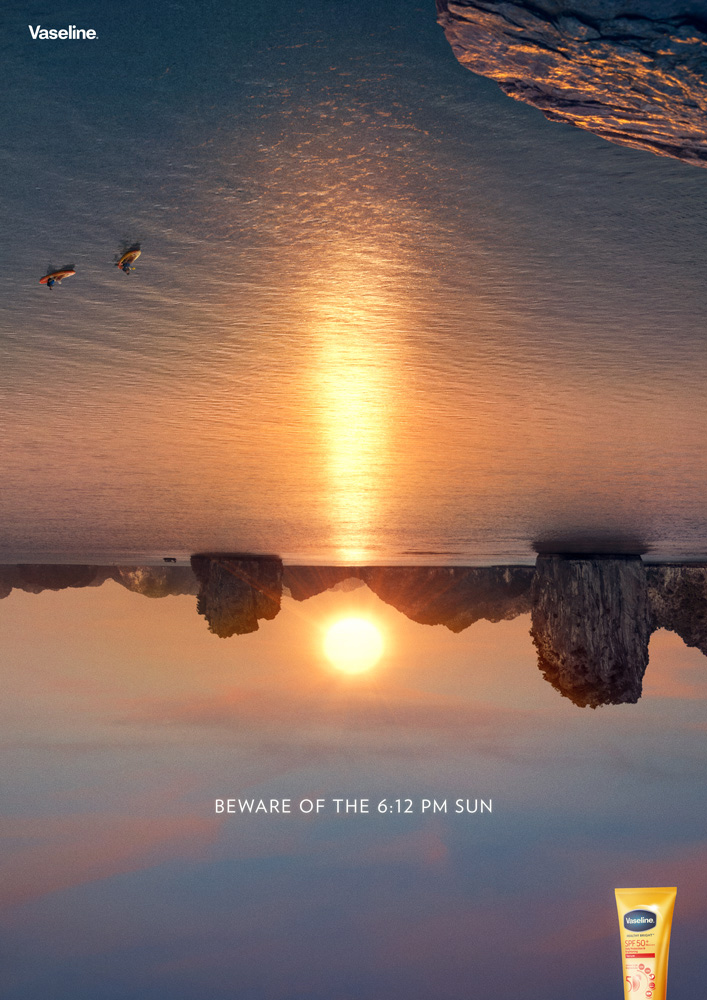 Ogilvy Singapore & Vaseline turn sunsets and sunrises into a warning sign for sun protection