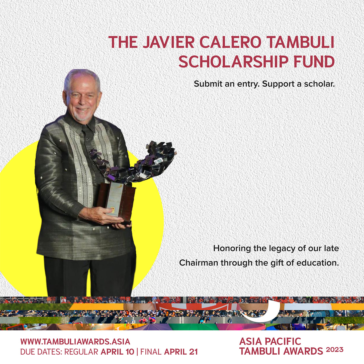 APAC Tambuli Awards announces the Javier Calero Tambuli scholarship fund