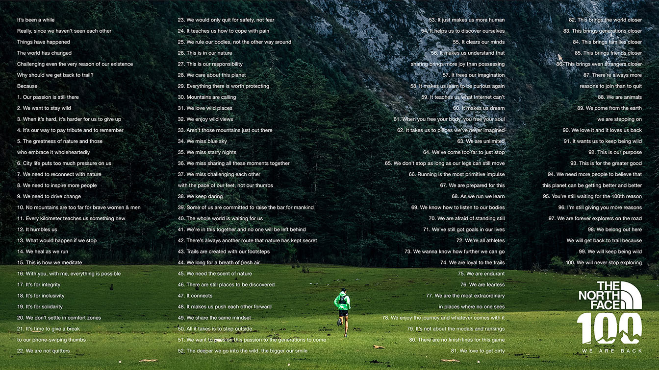 The North Face and FRED & FARID Shanghai team up to create integrated campaign relaunching the iconic TNF100 Ultra Trail Race after 3-year hiatus