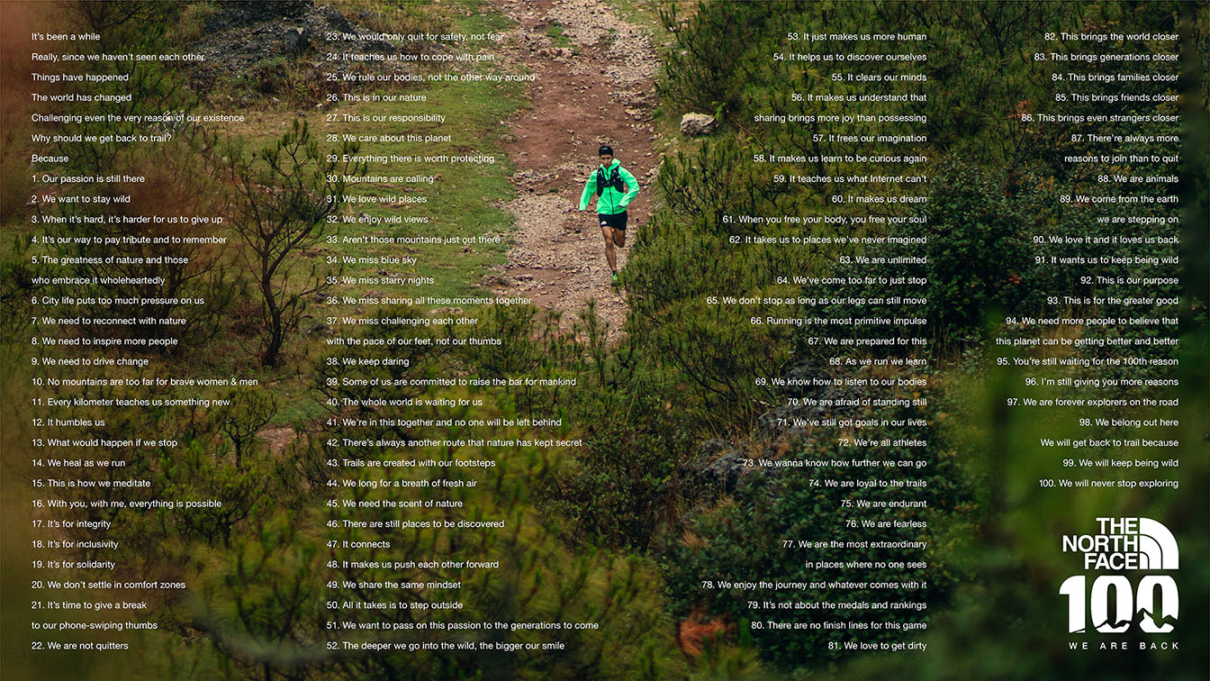 The North Face and FRED & FARID Shanghai team up to create integrated campaign relaunching the iconic TNF100 Ultra Trail Race after 3-year hiatus