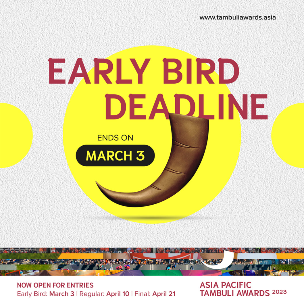 Early bird deadline for APAC Tambuli Awards 2023 is tomorrow – March 3rd