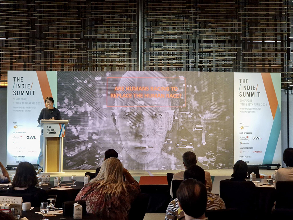 Ted Lim talks ChatGPT at The Network One Indie Summit 2023 in Singapore