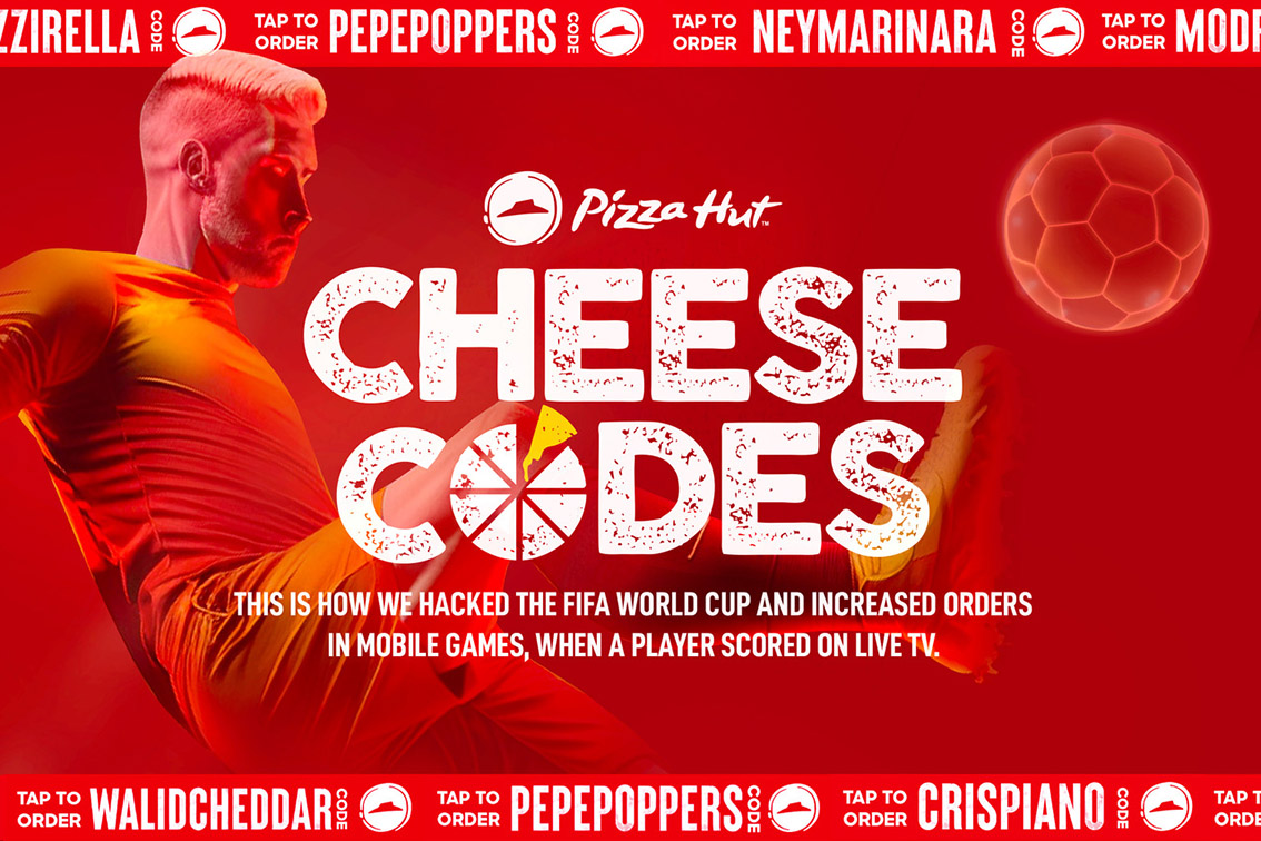 Dentsu Creative Malaysia and Carat Media created Cheese Codes for gamers to order pizza IRT during the 2022 FIFA World Cup
