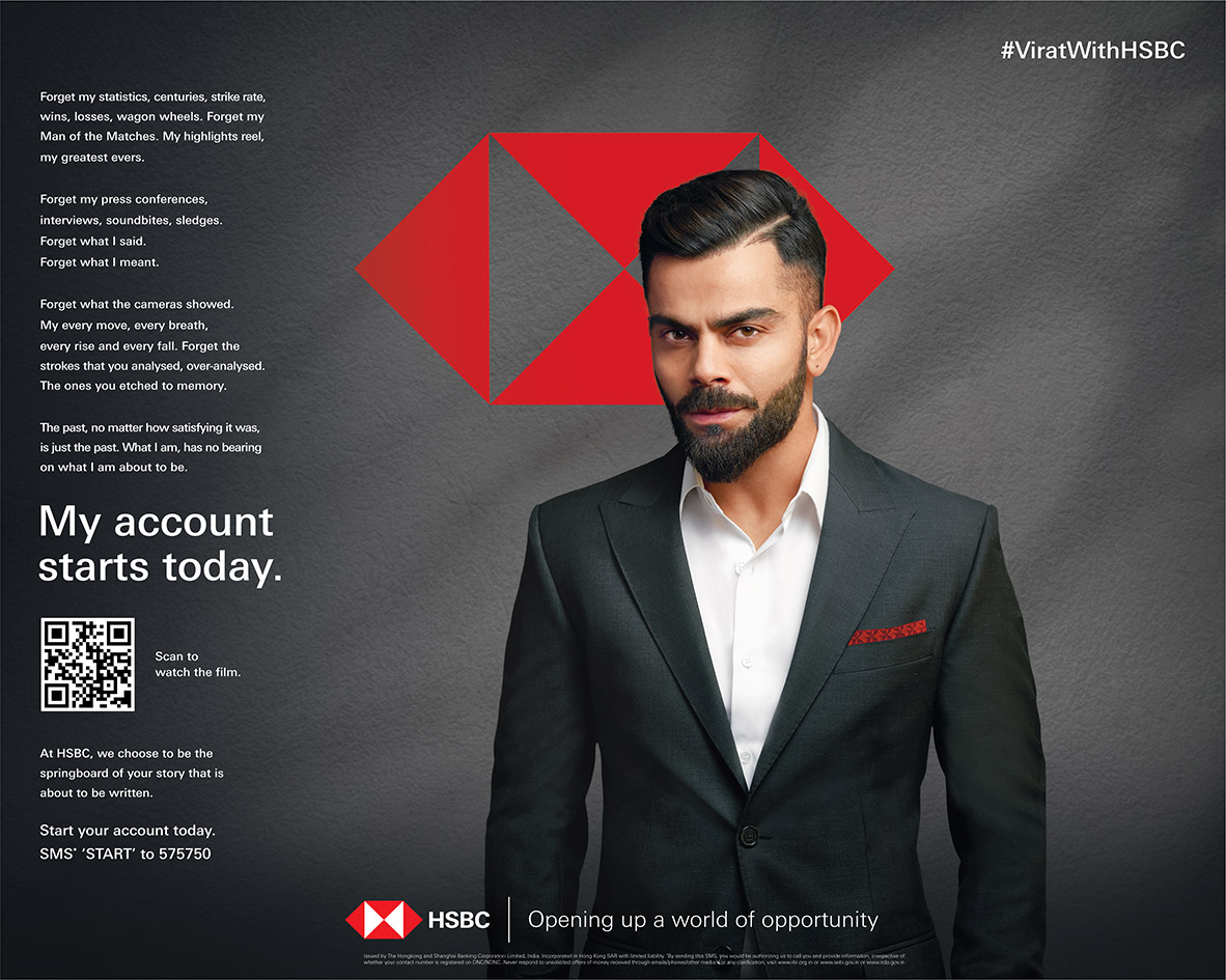 Contract Advertising creates ‘My Account Starts Today’ for HSBC India starring Virat Kohli