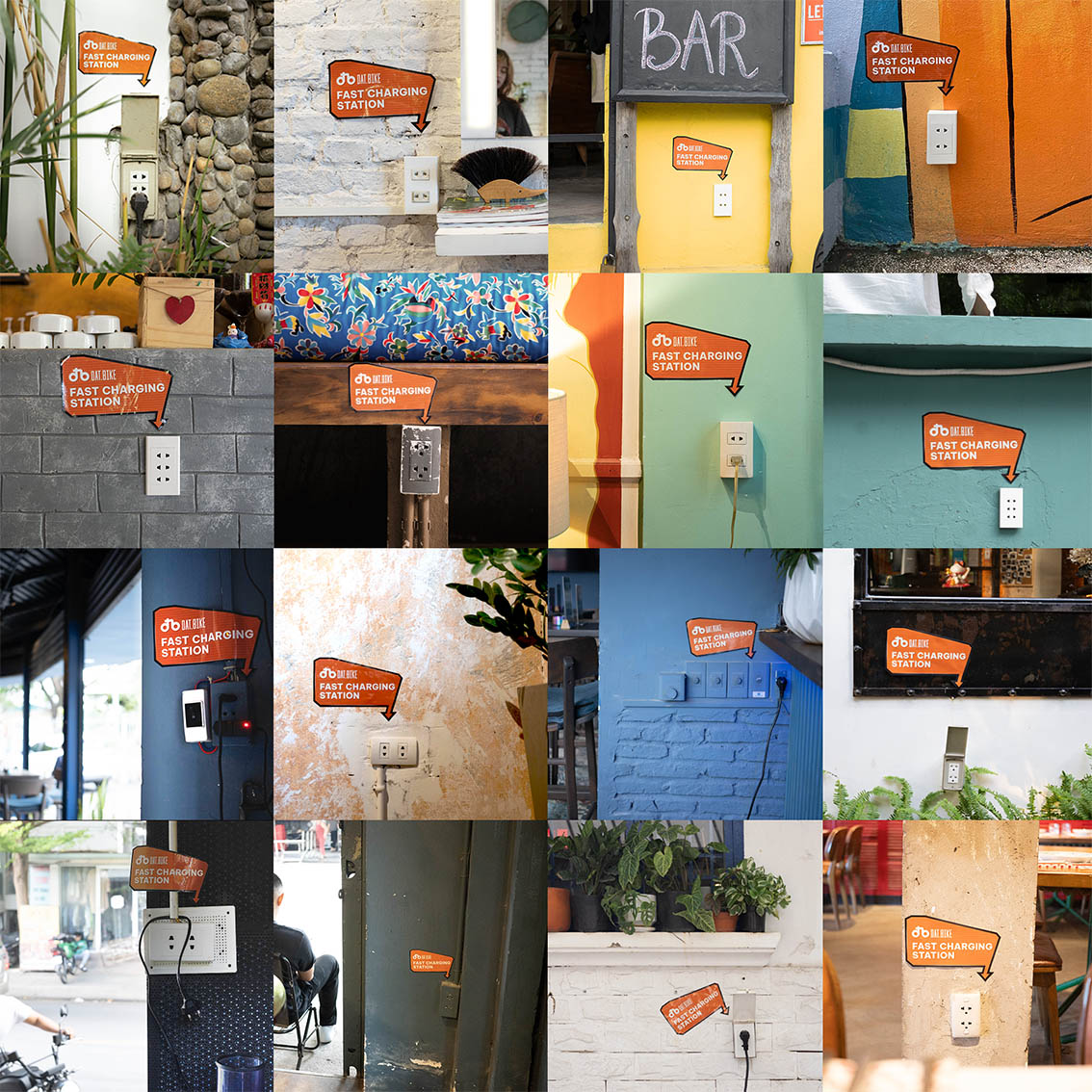 Dat Bike’s outdoor campaign claims every outlet as a fast charging station via Happiness Saigon