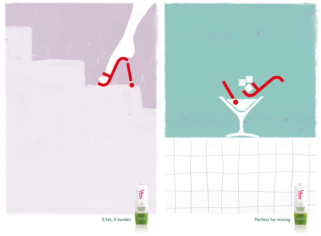 Banana Balloon Shenzhen creates print campaign launching IF coconut water in the Chinese market