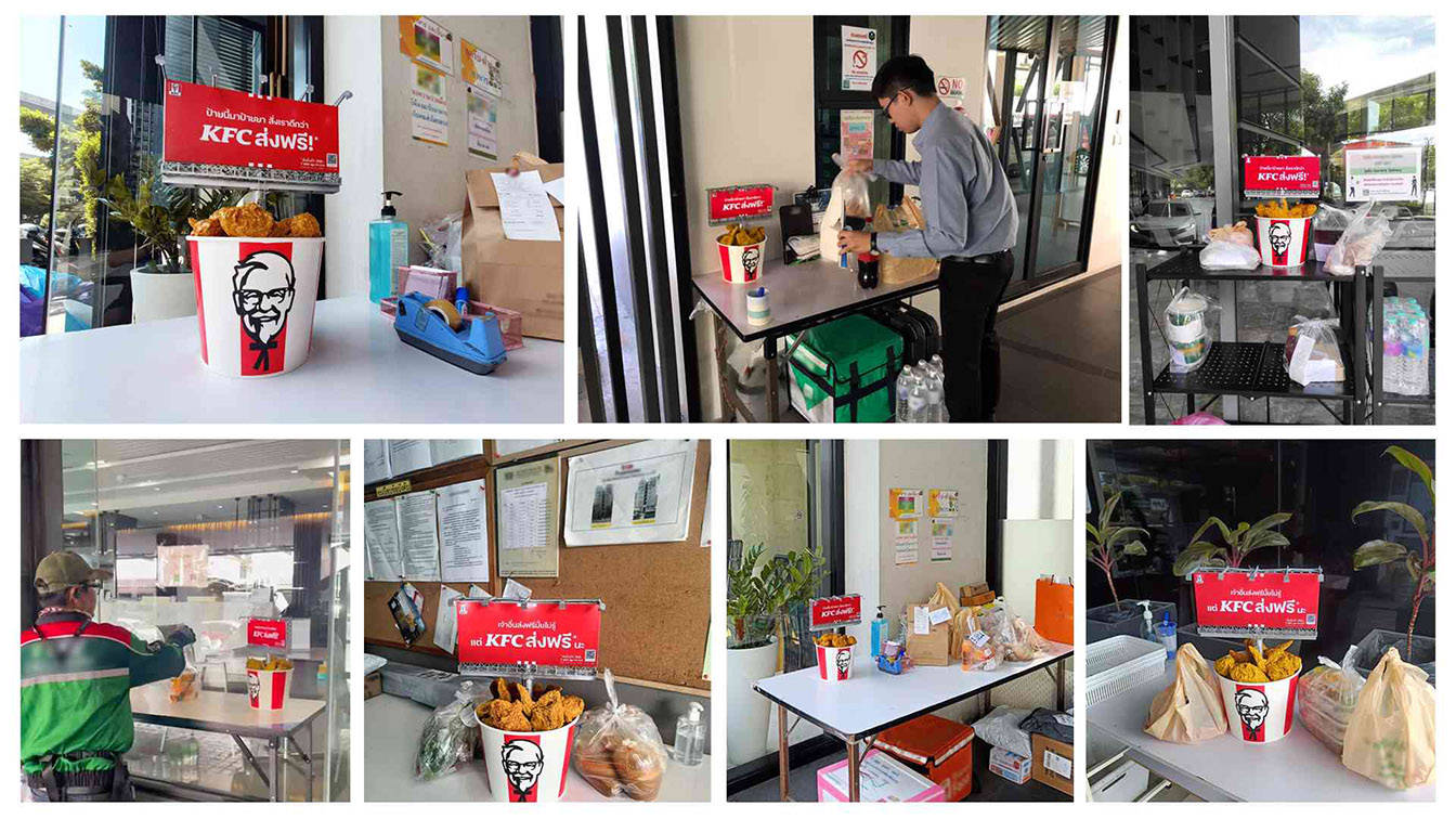 KFC promotes their free delivery through miniature billboards via Wunderman Thompson