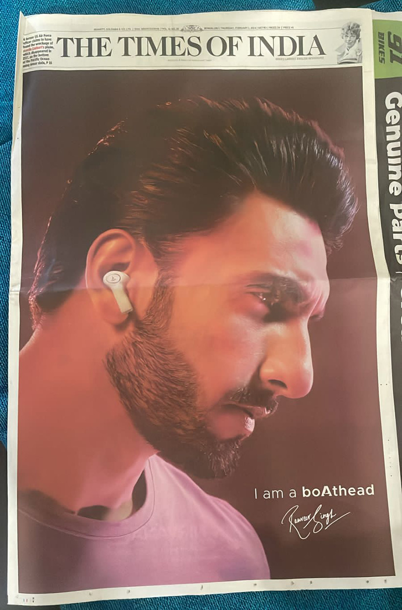 Bollywood actor Ranveer Singh stars in BoAt’s latest campaign via Talented India