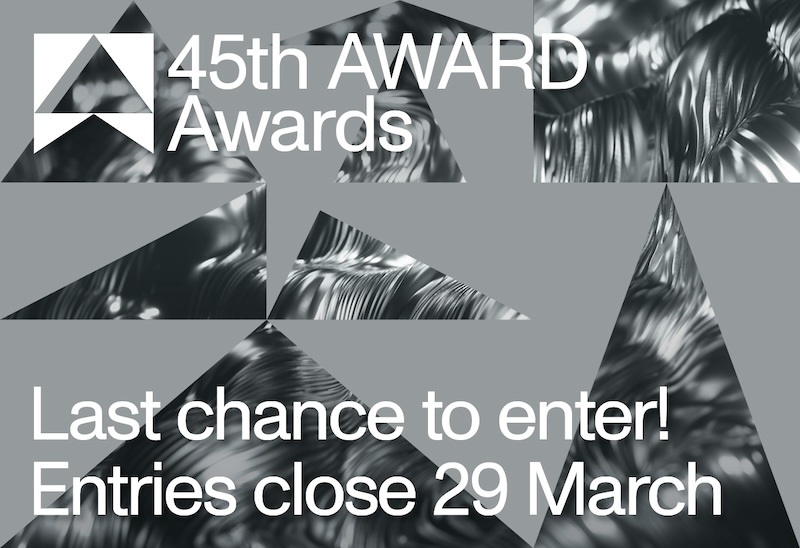 One week left to enter the 45th AWARD Awards: Final deadline next Friday 29th March