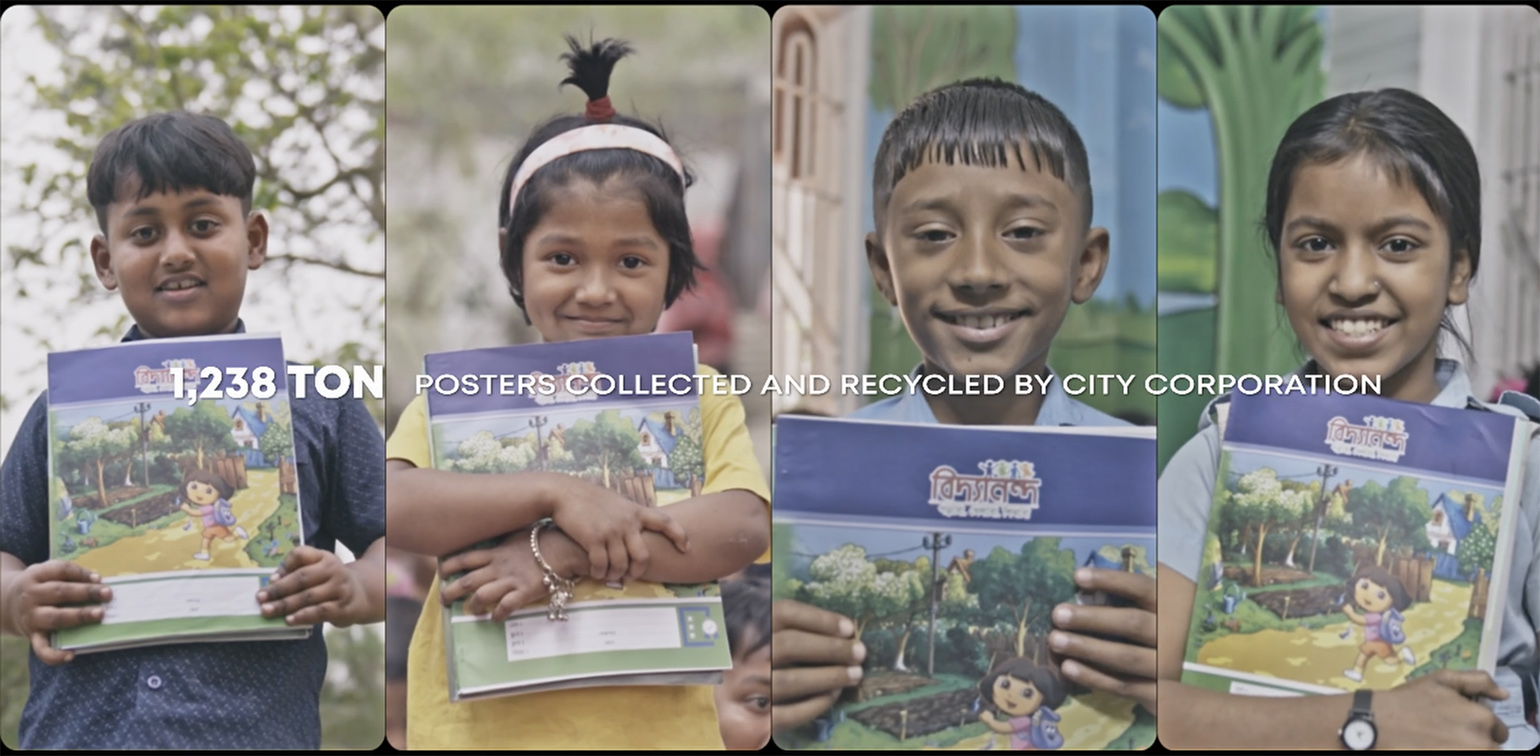 Asiatic MCL Bangladesh transforms election posters into notebooks with NGO Bidyanondo