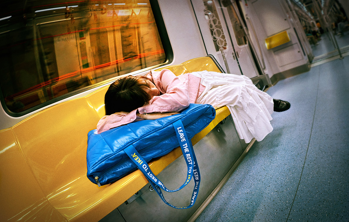 IKEA and The Secret Little Agency recreate iconic blue bag as a symbol of rest