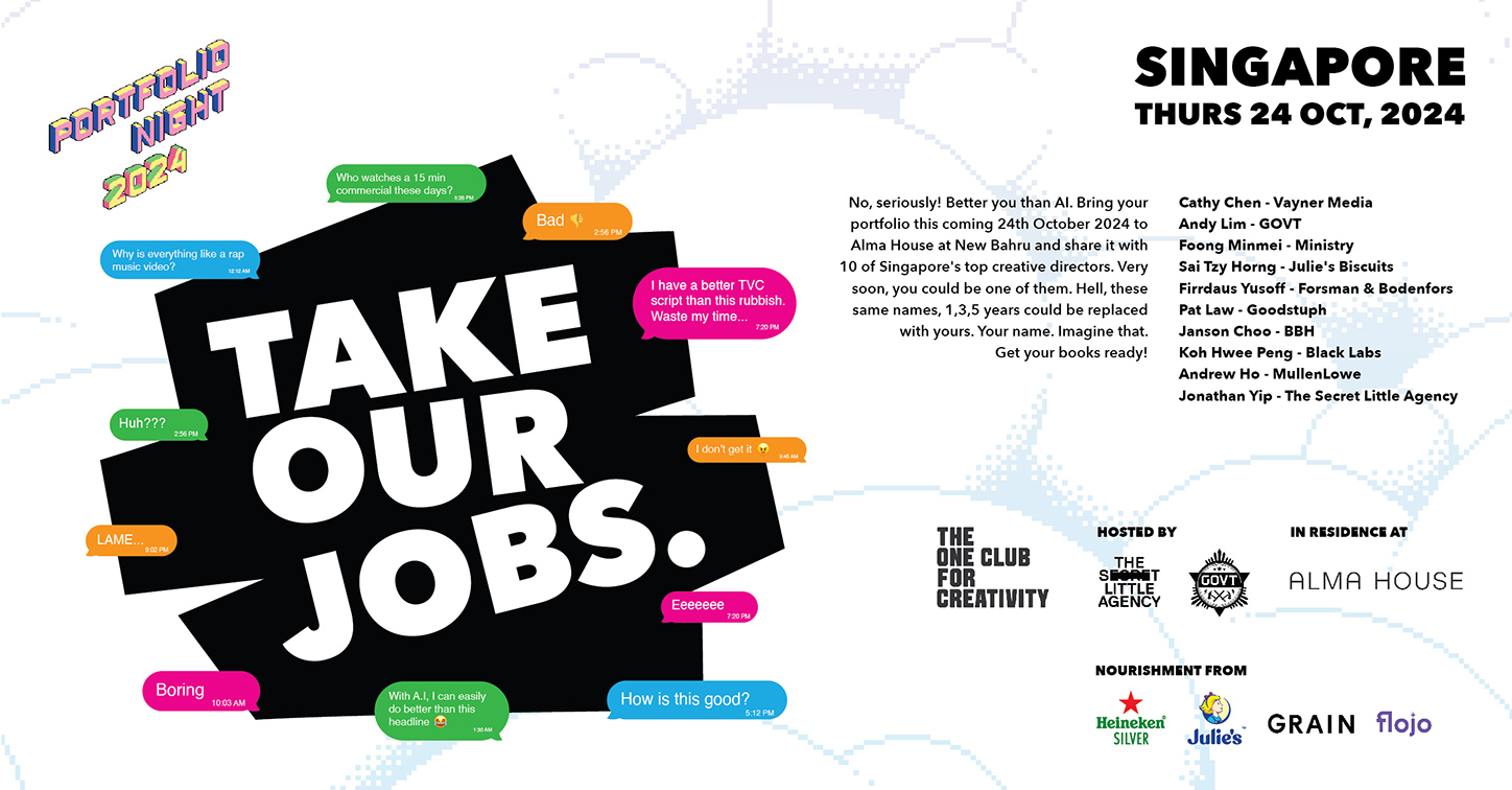 The Secret Little Agency and GOVT invite young creatives to “Take Our Jobs” at Portfolio Night