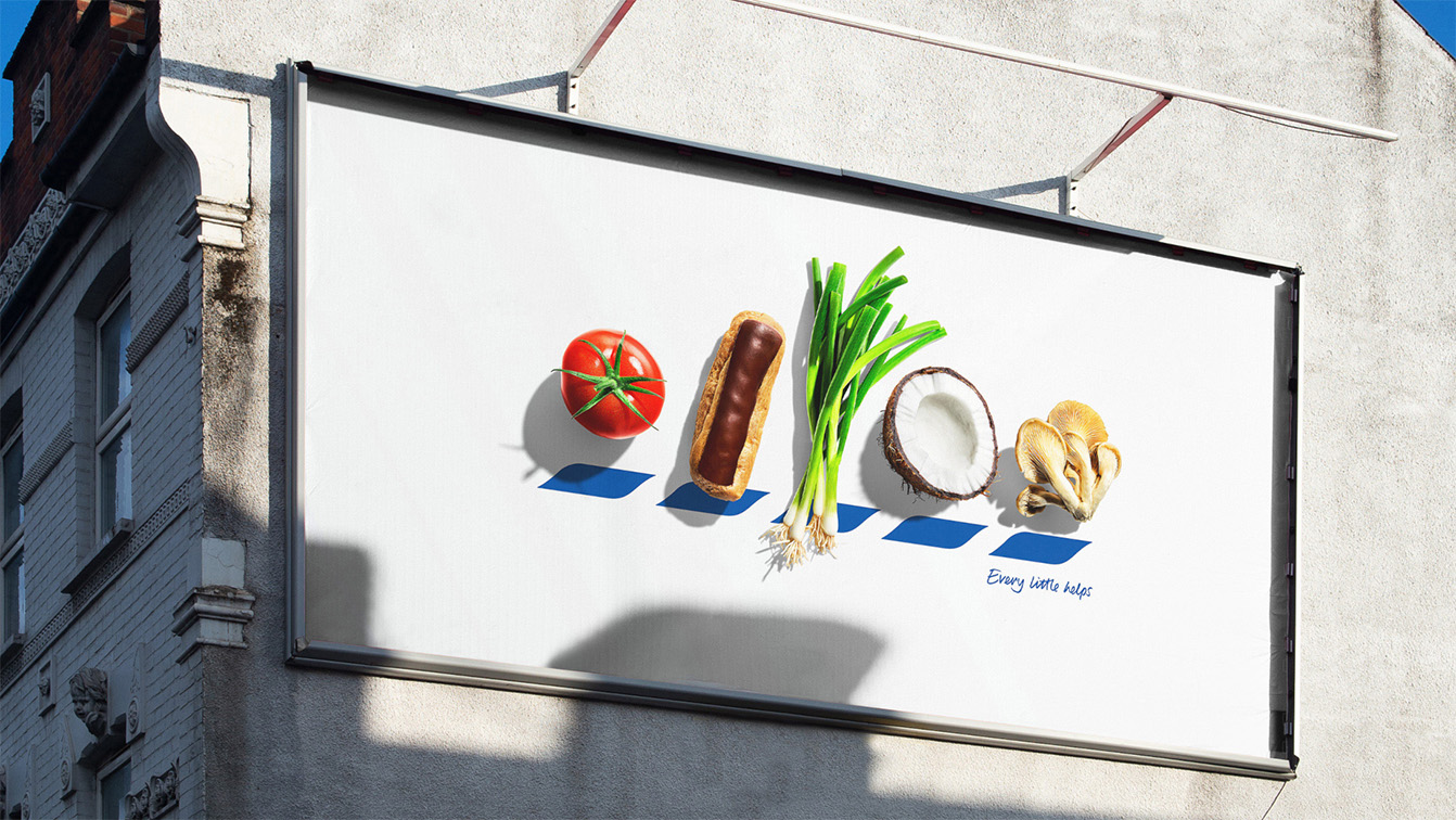 BBH London uses fresh food images to recreate Tesco’s iconic logo via new OOH campaign