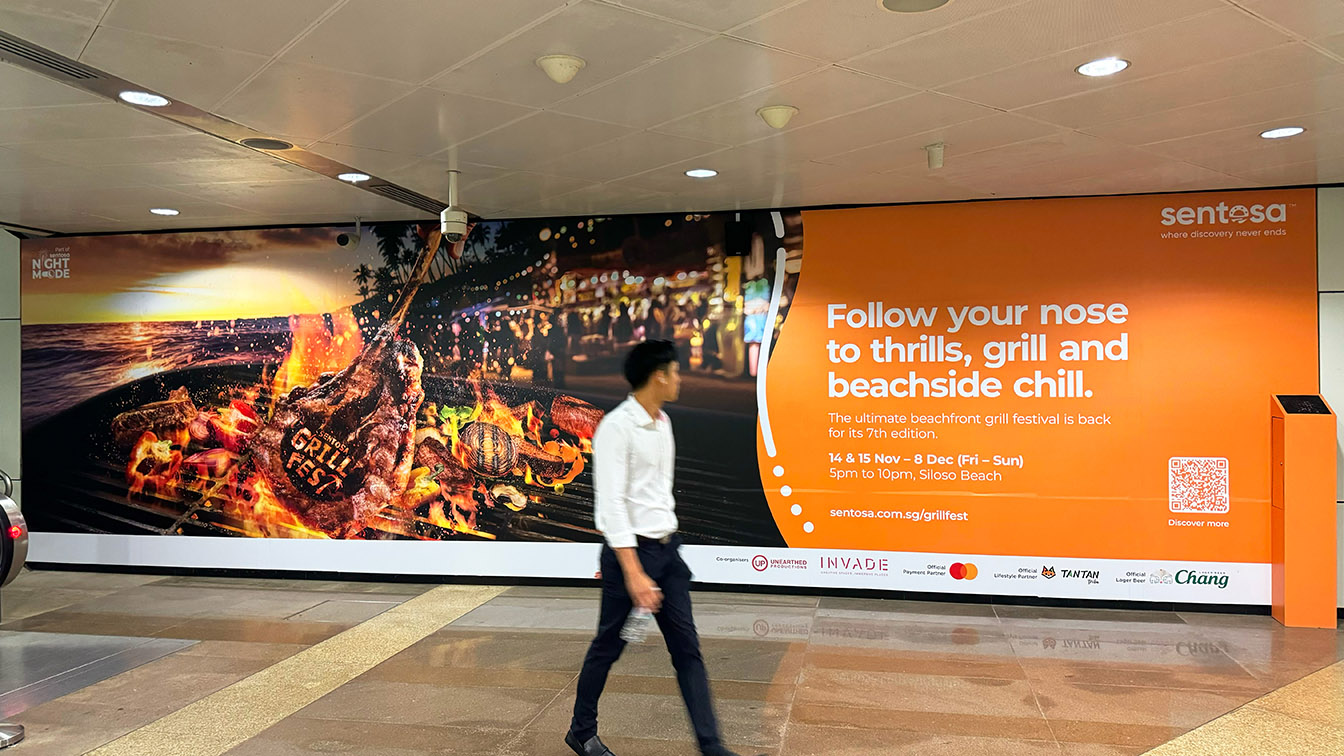 GOVT Singapore creates immersive sensorial wallscapes to promote Sentosa GrillFest