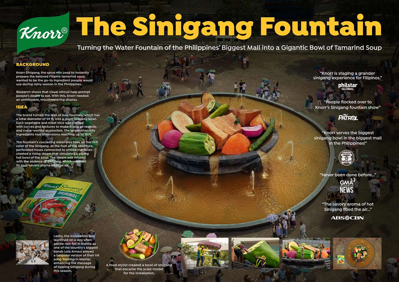 Knorr turns Mall of Asia water fountain into a giant Sinigang soup bowl with GIGIL