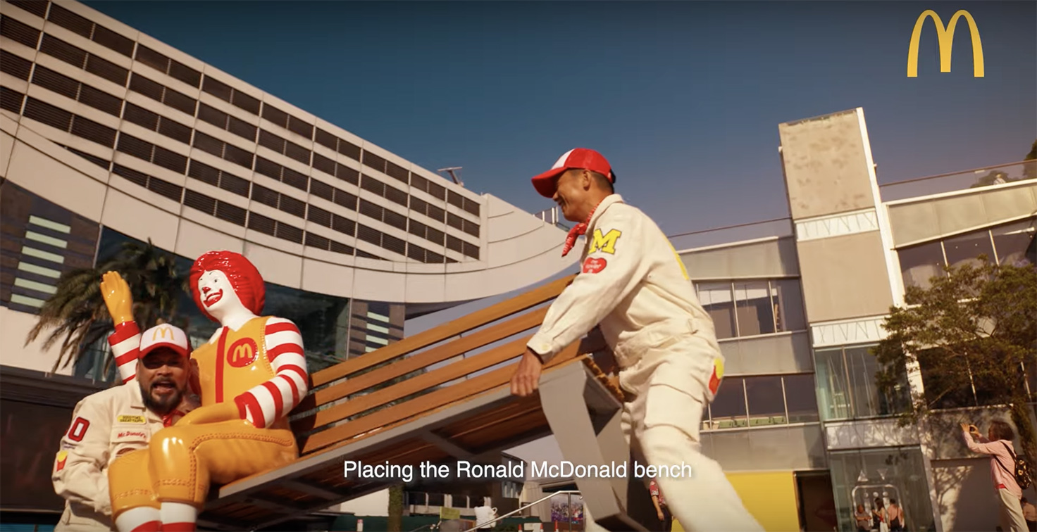 McDonald’s celebrates 50th anniversary in Hong Kong with Ronald McDonald bench stunt around the city via DDB Group Hong Kong