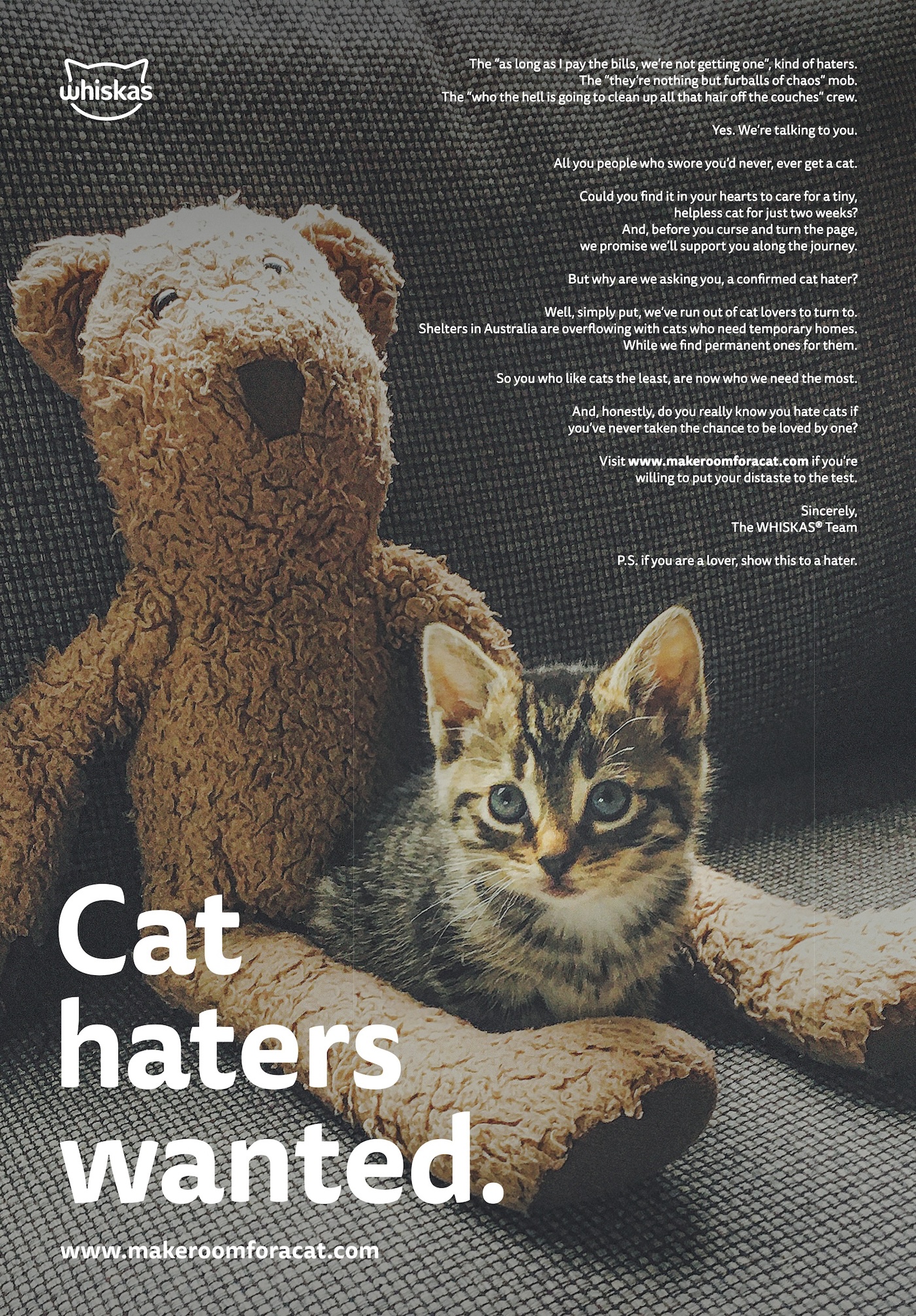 WHISKAS turns ‘cat haters’ into ‘cat lovers’ in bold new adoption campaign via CHEP Network, AMV BBDO London + EssenceMediacom