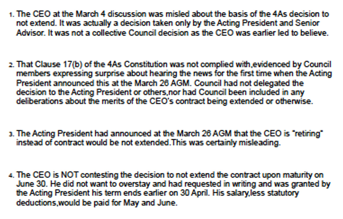 Former Malaysian 4As council members respond to yesterday’s 4As CEO’s media statement
