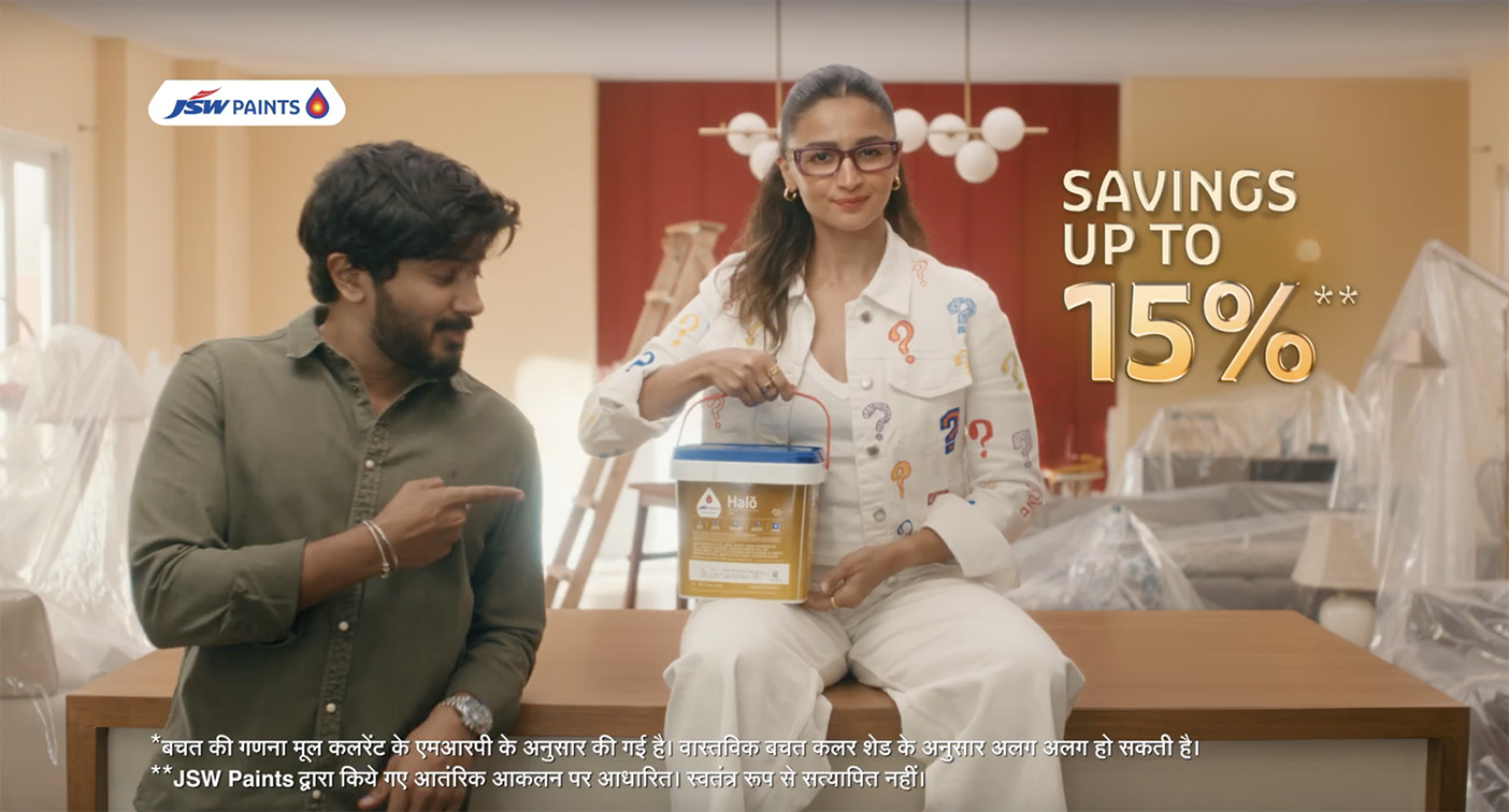 Alia Bhatt and Dulquer Salmaan feature in JSW Paints’ festive film via TBWA\India