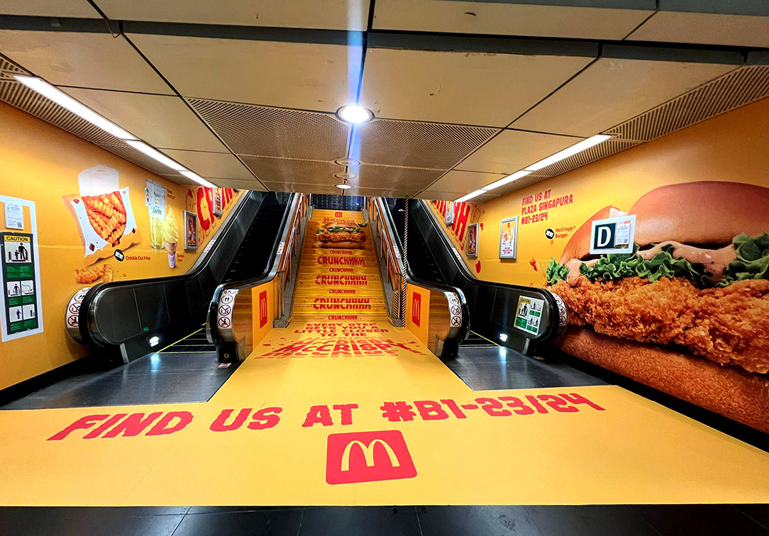 OMD Singapore turns every step into a McCrispy experience at Dhoby Ghaut MRT