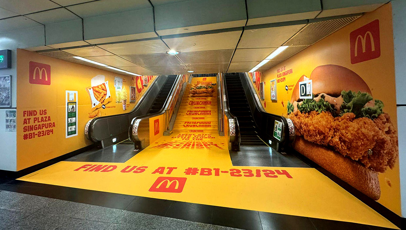 OMD Singapore turns every step into a McCrispy experience at Dhoby Ghaut MRT