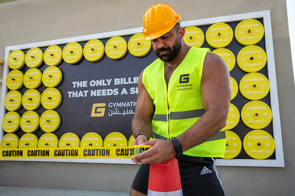 The only billboard that needs a spotter: Dubai’s GymNation unveils one tonne billboard