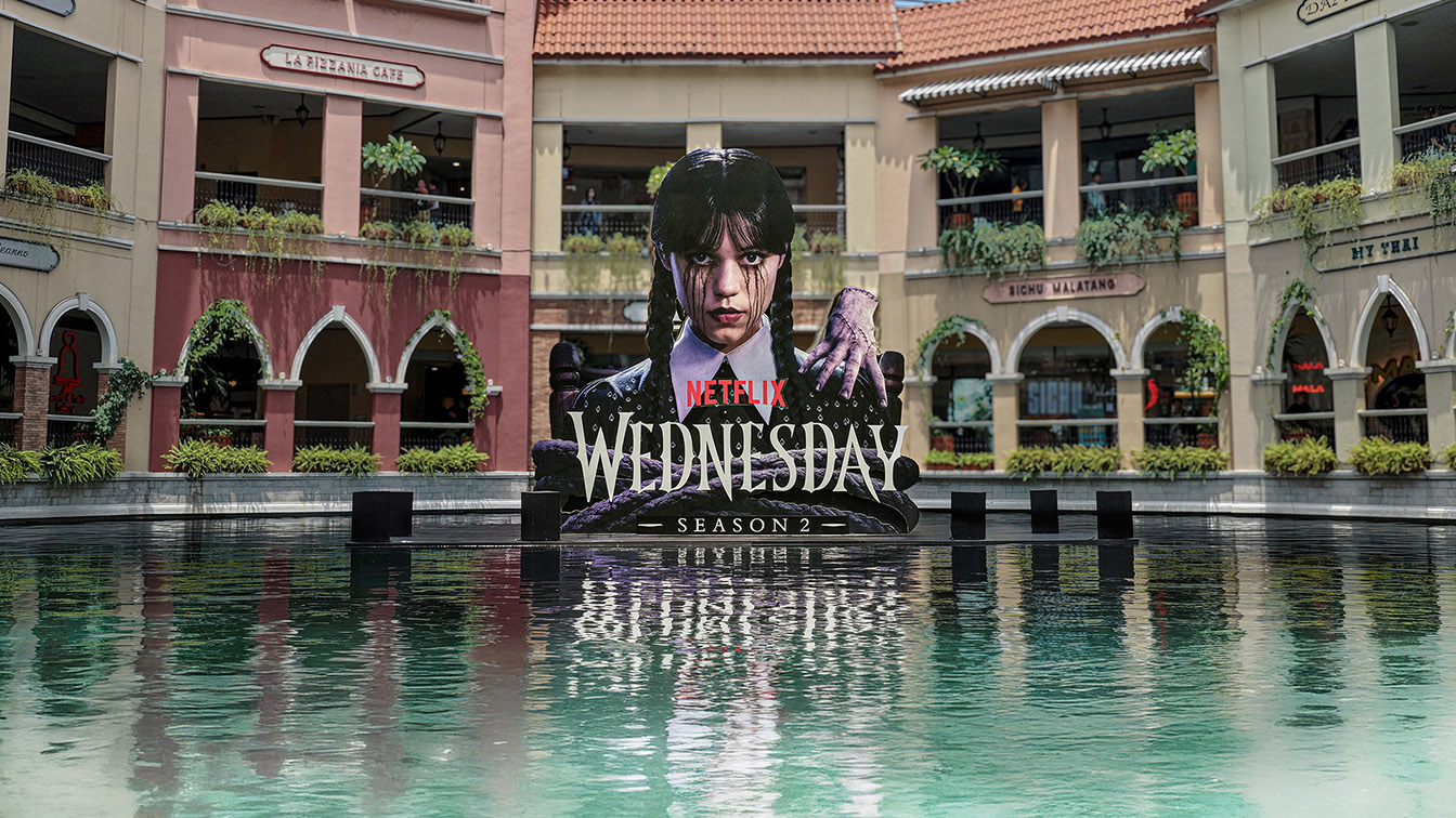 GIGIL darkens Manila’s Grand Canal with ‘Black Tears’ stunt for Netflix’s Wednesday Season 2