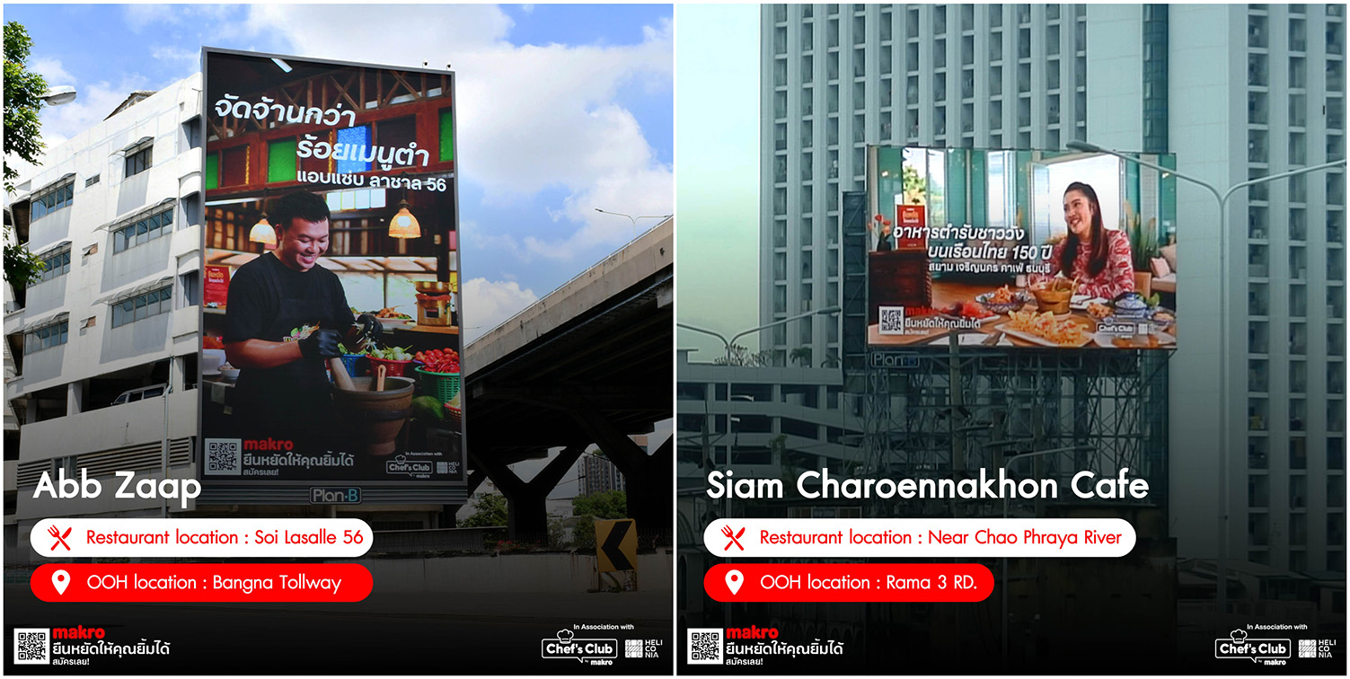 Makro and YDM Thailand give billboards to local restaurants with “The People Contract”