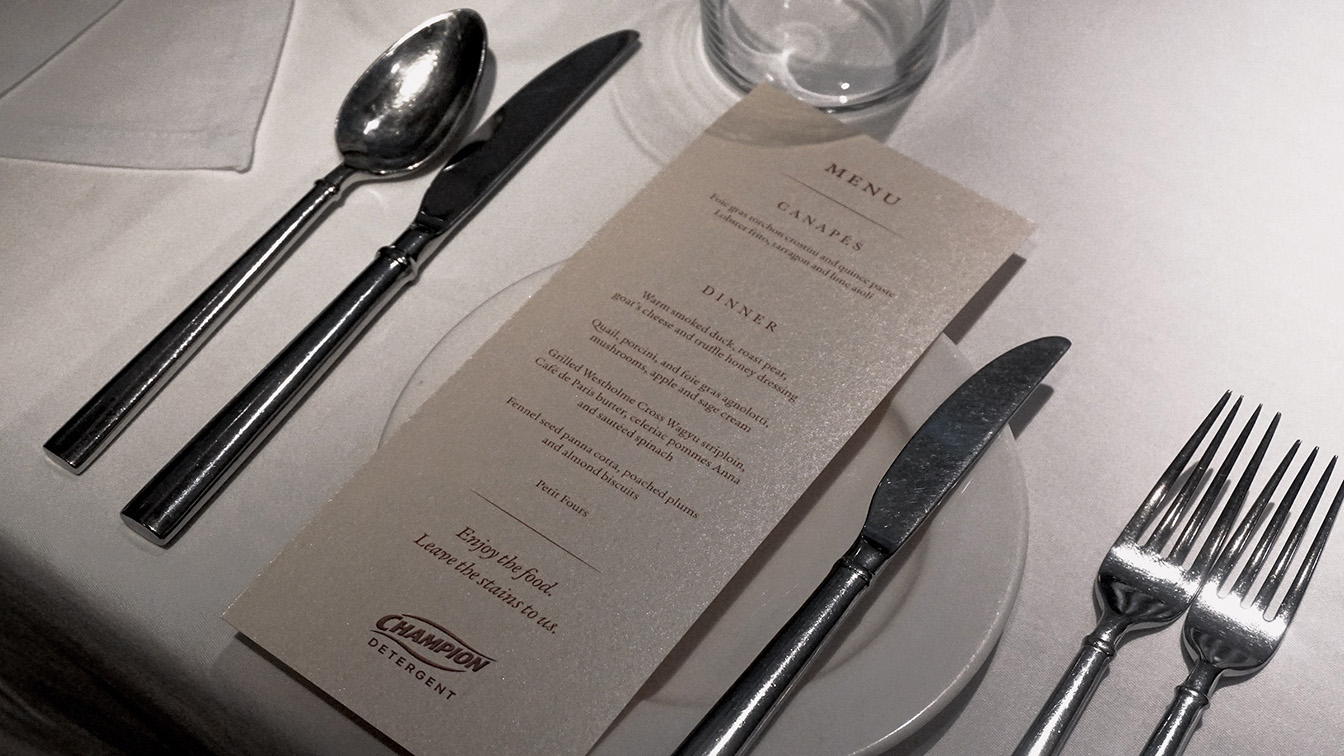 TBWA/SMP’s Eleven transforms napkins into art in immersive dining experience for Champion