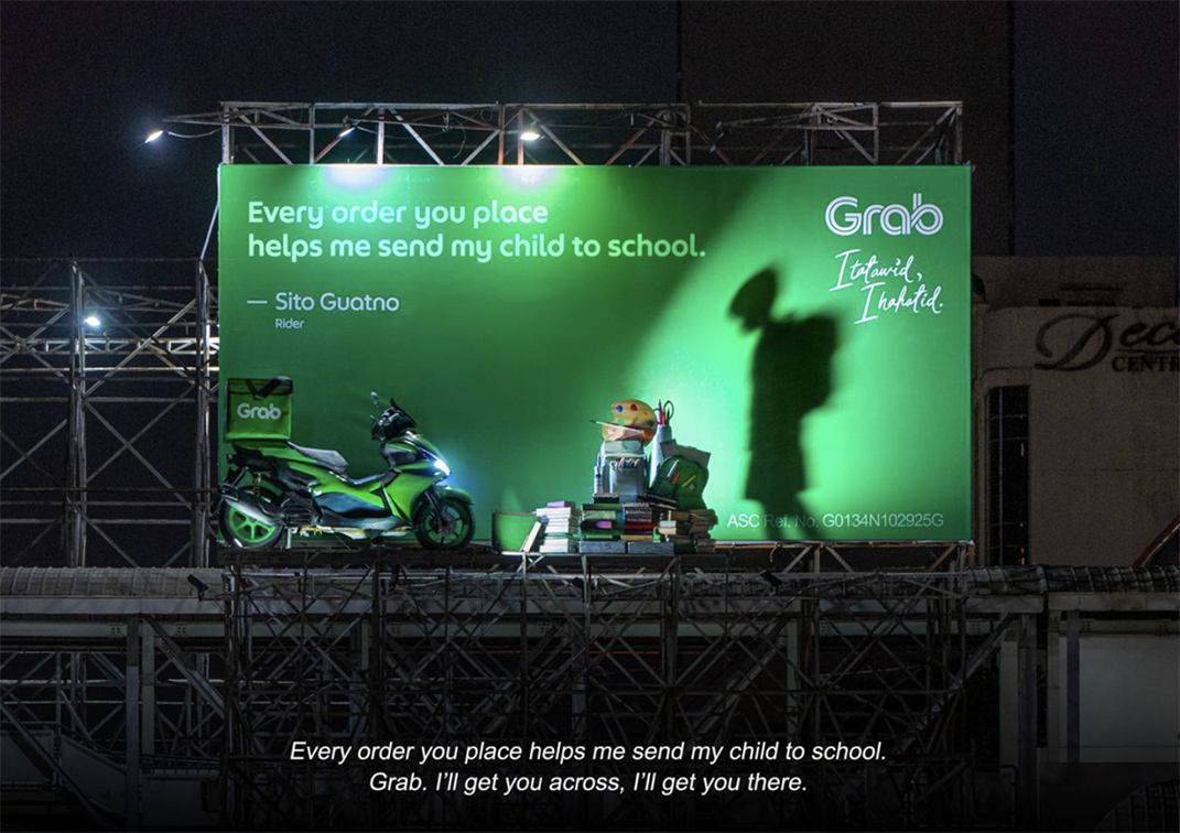 GIGIL Philippines’ new OOH campaign for Grab puts a spotlight on the drivers they empower