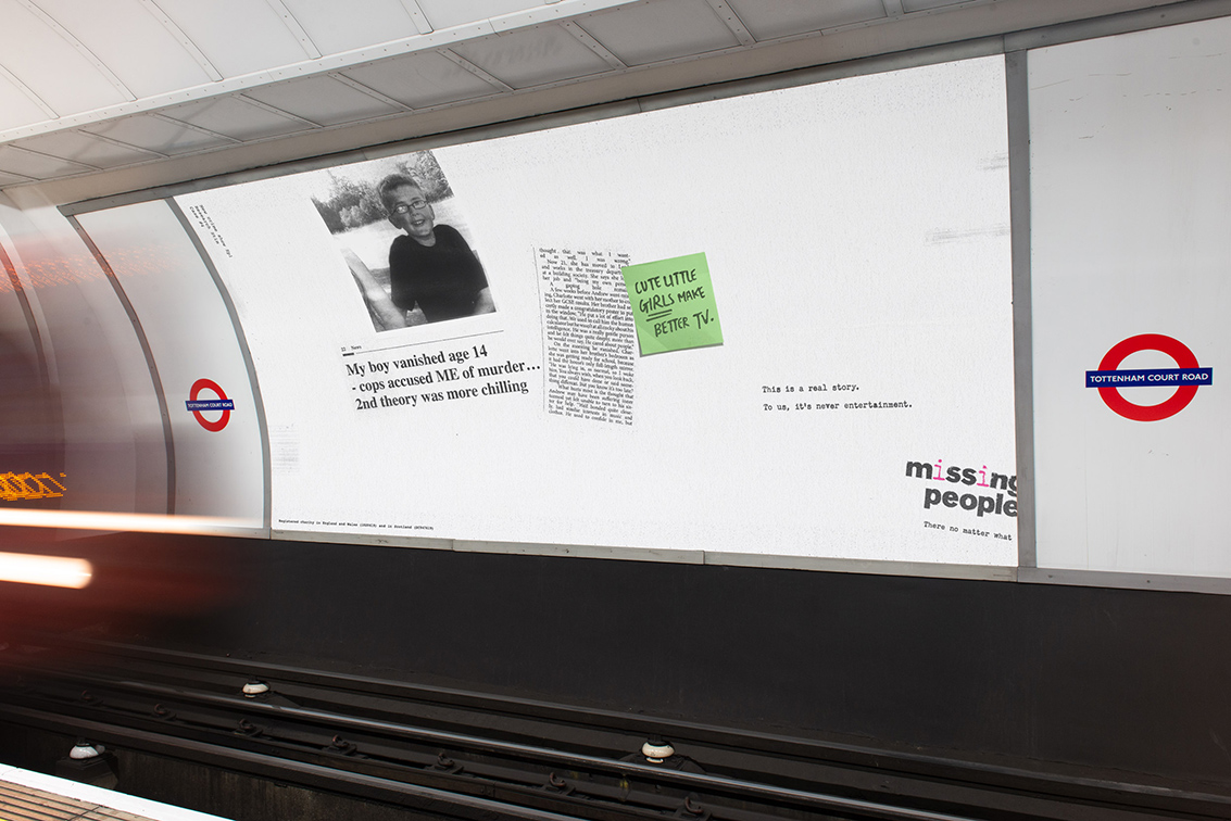 Seen+Noted: Missing People and BBH London challenge true crime culture via new campaign