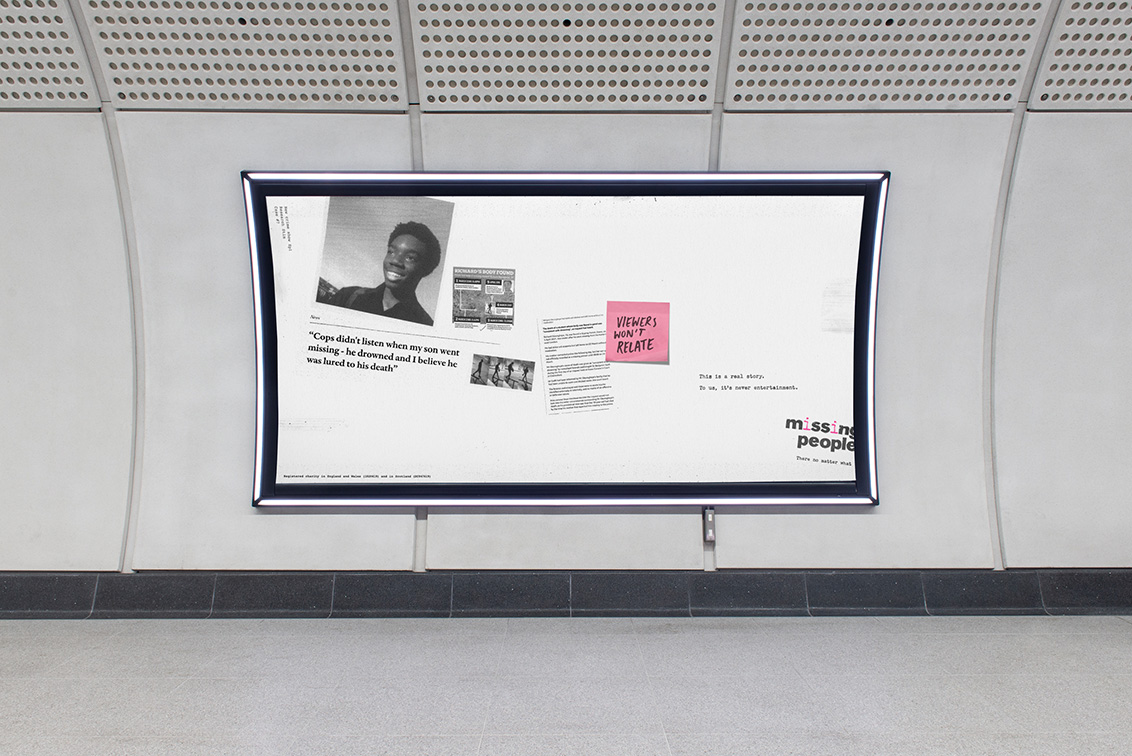 Seen+Noted: Missing People and BBH London challenge true crime culture via new campaign