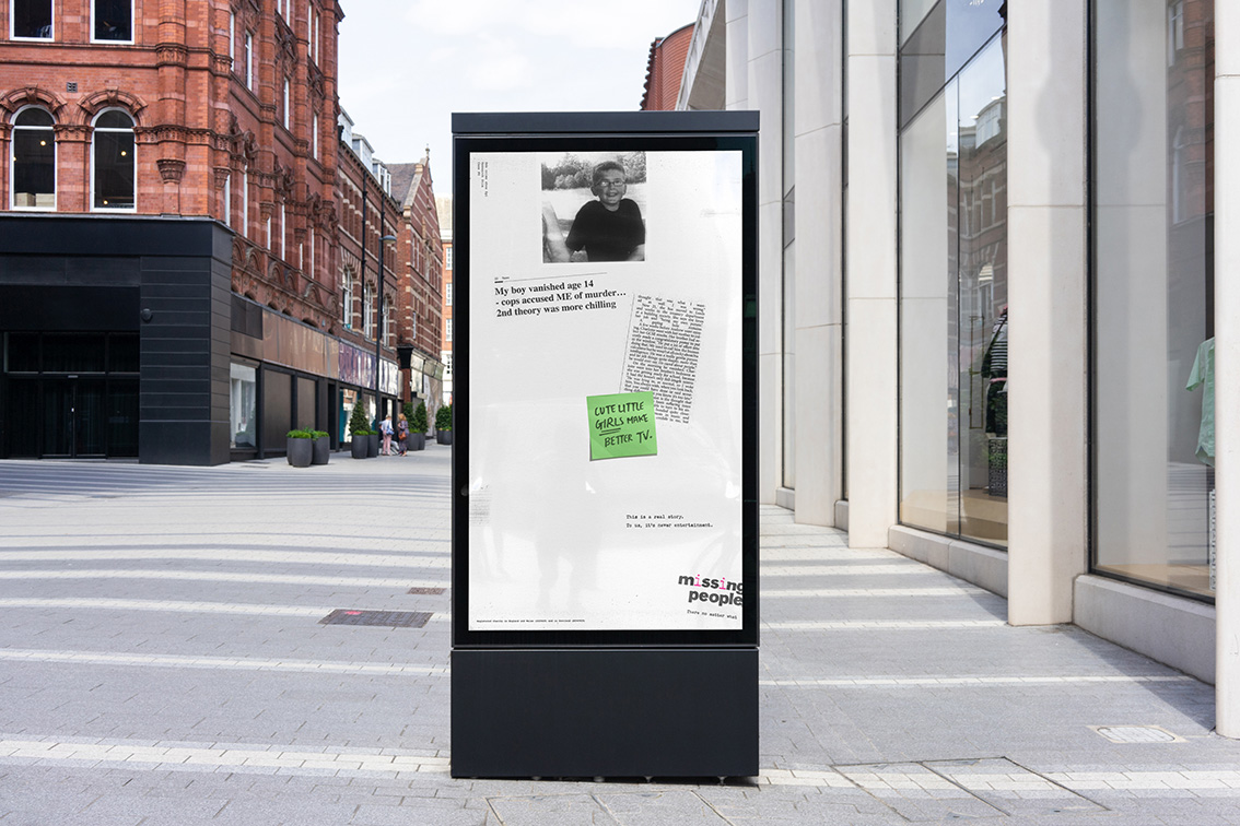 Seen+Noted: Missing People and BBH London challenge true crime culture via new campaign
