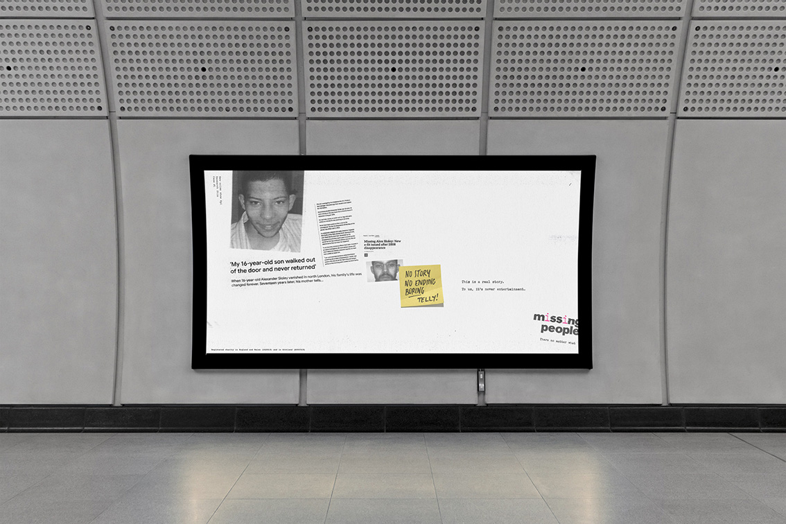 Seen+Noted: Missing People and BBH London challenge true crime culture via new campaign