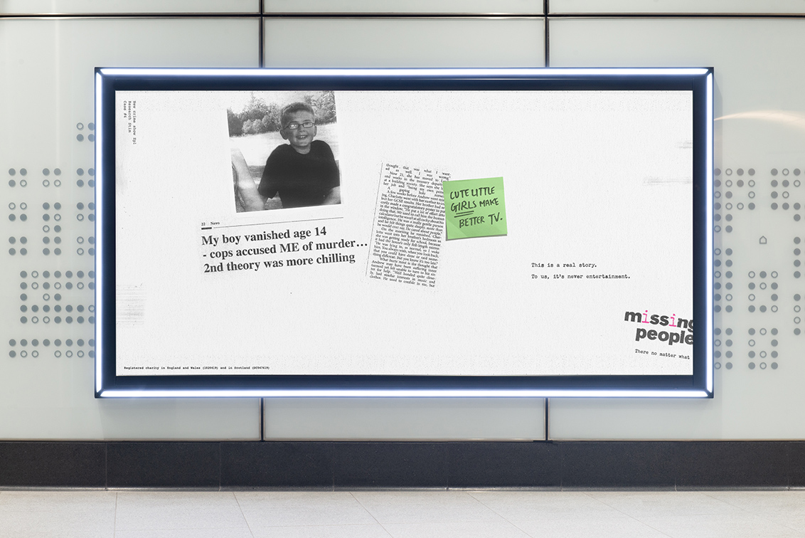 Seen+Noted: Missing People and BBH London challenge true crime culture via new campaign