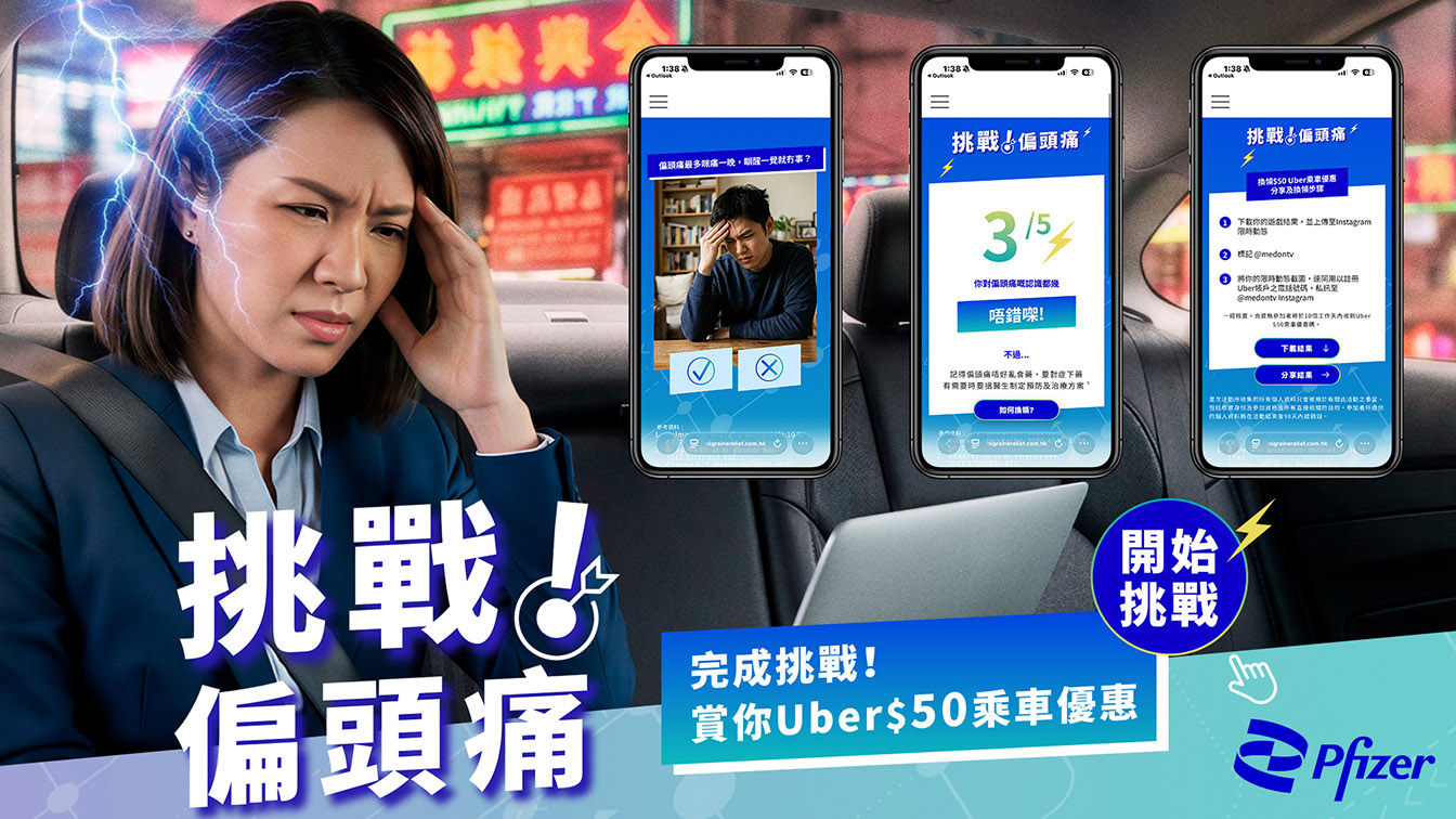 Pfizer and Omnicom Health target Hong Kong commuters with migraine education campaign