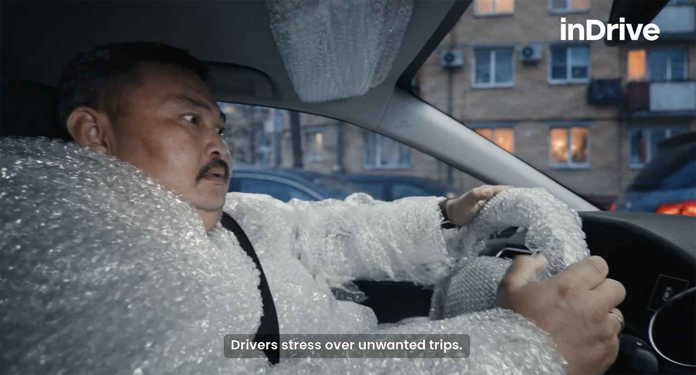 inDrive and inlab turn bubble wrap into an antidote to travel stress in Kazakhstan